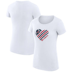 Atlanta Braves G-III 4Her by Carl Banks Women's Super-Slim Fit Lightweight Heart Graphic T-Shirt for sale