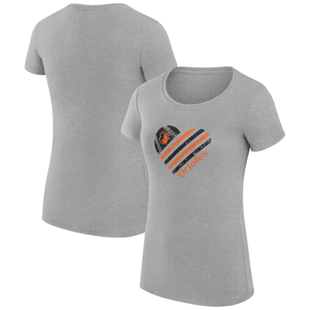 Baltimore Orioles G-III 4Her by Carl Banks Women's Super-Slim Fit Lightweight Heart Graphic T-Shirt discount