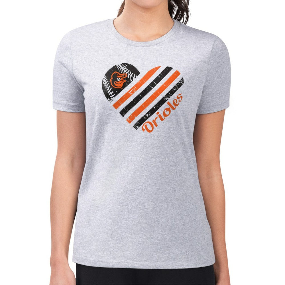 Baltimore Orioles G-III 4Her by Carl Banks Women's Super-Slim Fit Lightweight Heart Graphic T-Shirt discount