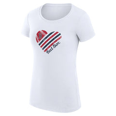 Boston Red Sox G-III 4Her by Carl Banks Women's Super-Slim Fit Lightweight Heart Graphic T-Shirt discount