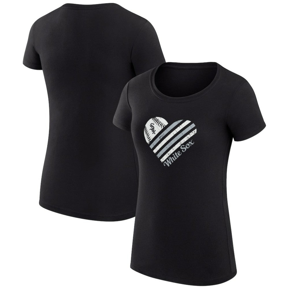 Chicago White Sox G-III 4Her by Carl Banks Women's Super-Slim Fit Lightweight Heart Graphic T-Shirt Clearance