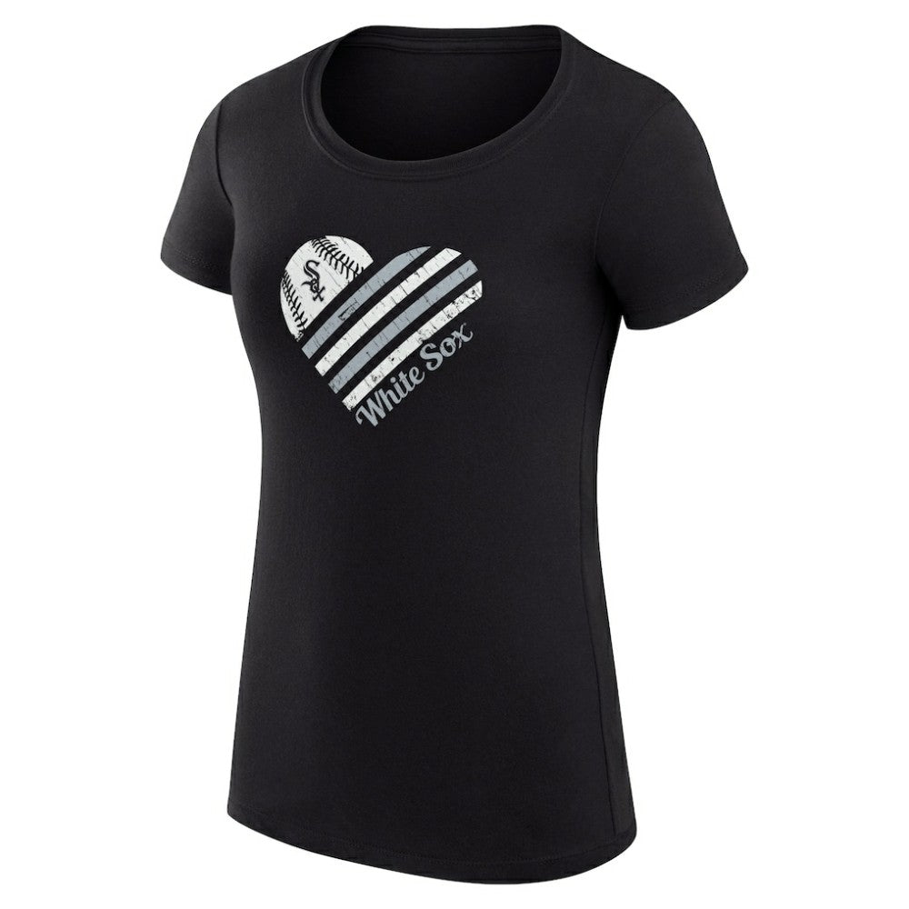 Chicago White Sox G-III 4Her by Carl Banks Women's Super-Slim Fit Lightweight Heart Graphic T-Shirt Clearance