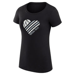Chicago White Sox G-III 4Her by Carl Banks Women's Super-Slim Fit Lightweight Heart Graphic T-Shirt Clearance