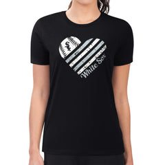 Chicago White Sox G-III 4Her by Carl Banks Women's Super-Slim Fit Lightweight Heart Graphic T-Shirt Clearance