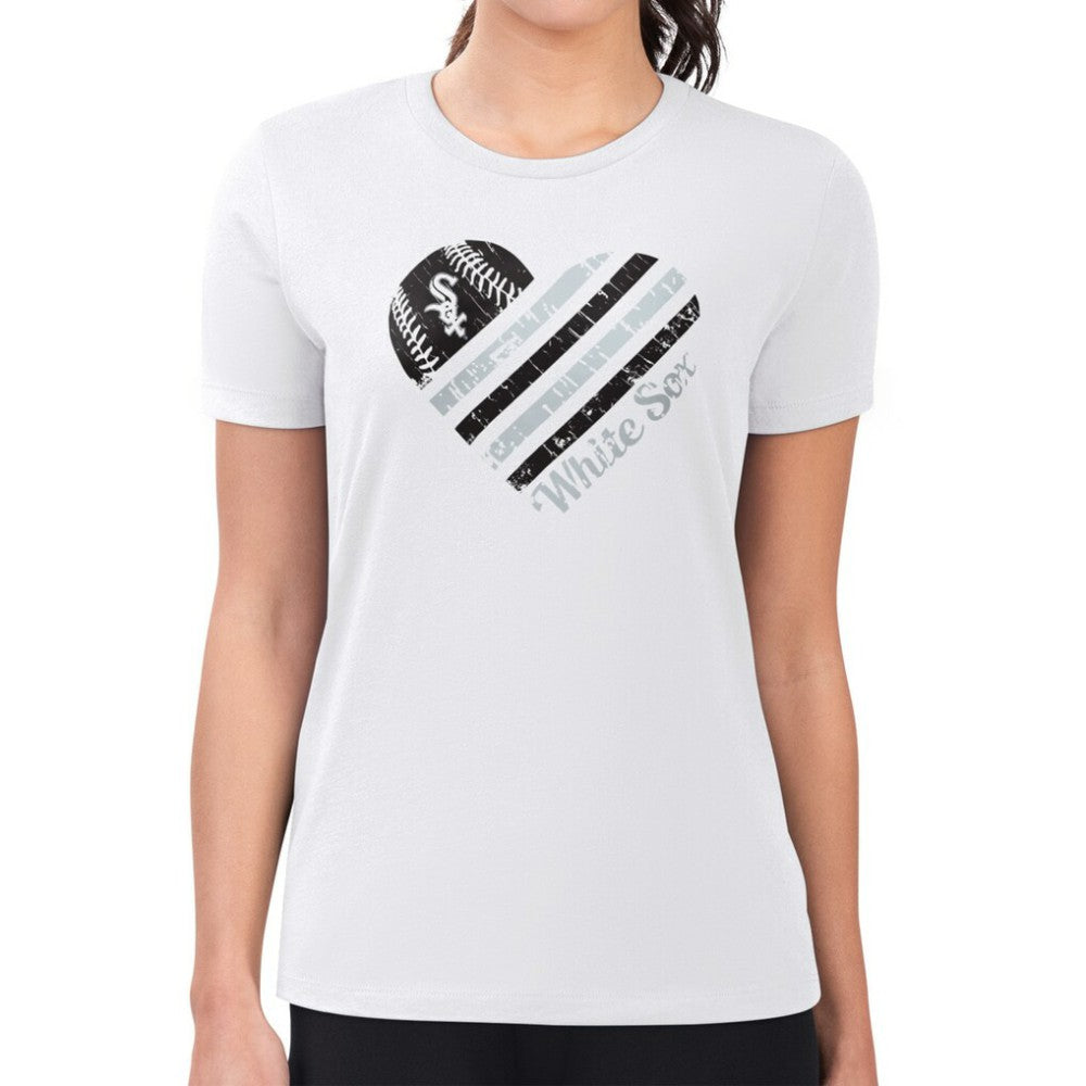 Chicago White Sox G-III 4Her by Carl Banks Women's Super-Slim Fit Lightweight Heart Graphic T-Shirt discount