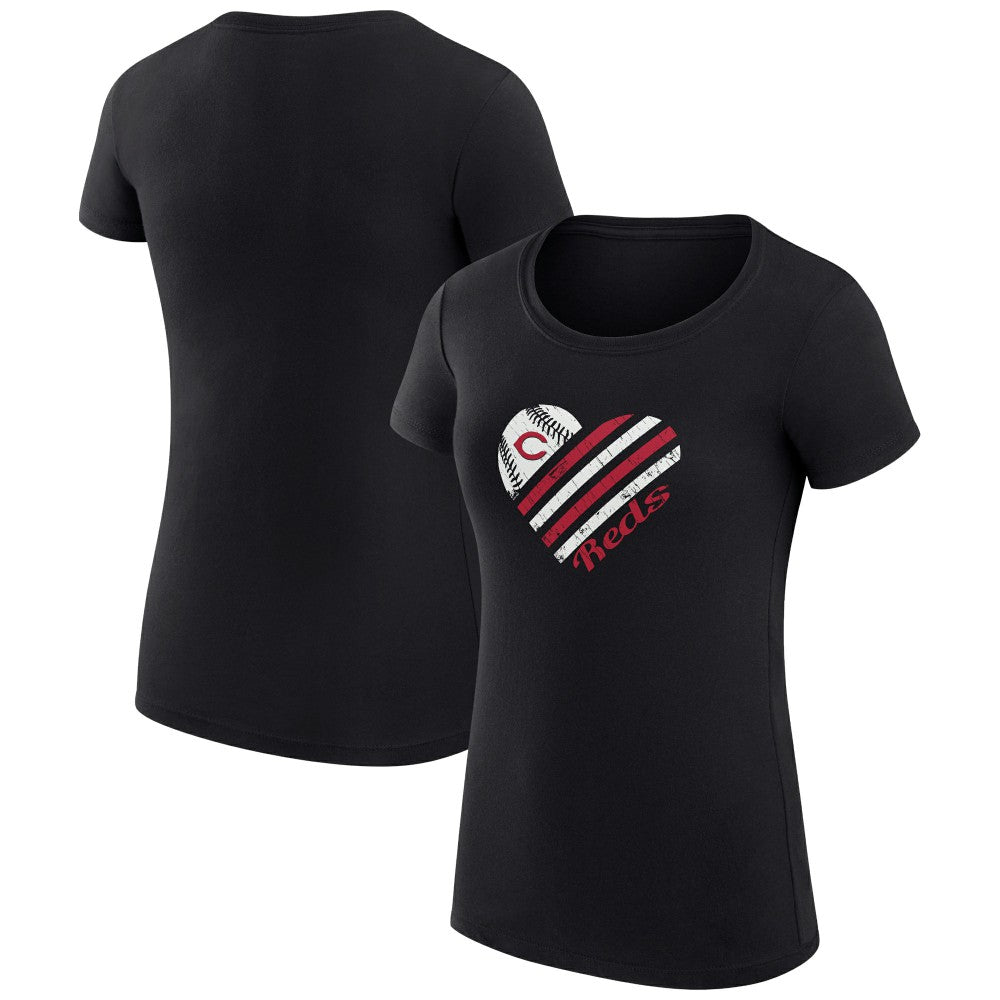 Cincinnati Reds G-III 4Her by Carl Banks Women's Super-Slim Fit Lightweight Heart Graphic T-Shirt On Sale