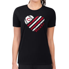 Cincinnati Reds G-III 4Her by Carl Banks Women's Super-Slim Fit Lightweight Heart Graphic T-Shirt On Sale
