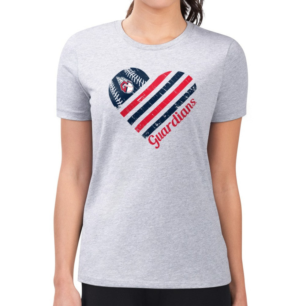 Cleveland Guardians G-III 4Her by Carl Banks Women's Super-Slim Fit Lightweight Heart Graphic T-Shirt Online
