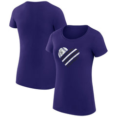 Colorado Rockies G-III 4Her by Carl Banks Women's Super-Slim Fit Lightweight Heart Graphic T-Shirt On Sale