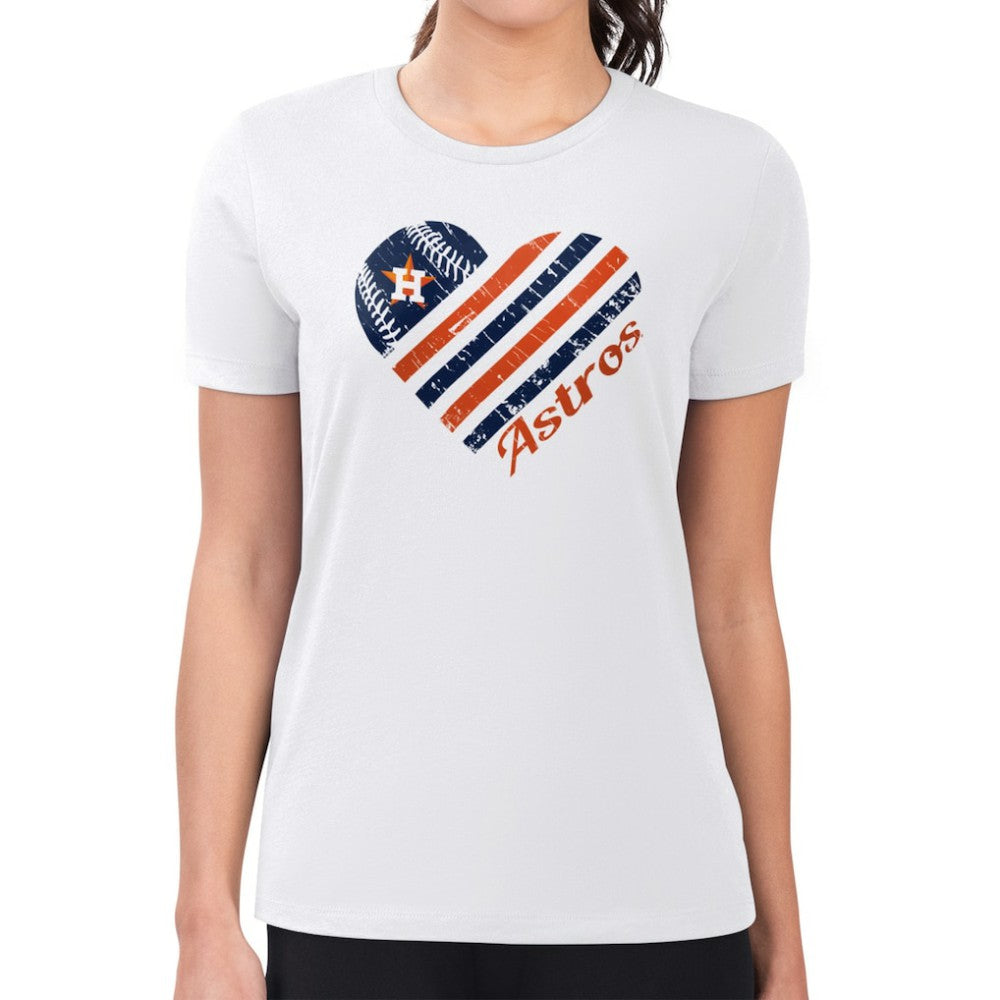 Houston Astros G-III 4Her by Carl Banks Women's Super-Slim Fit Lightweight Heart Graphic T-Shirt for sale