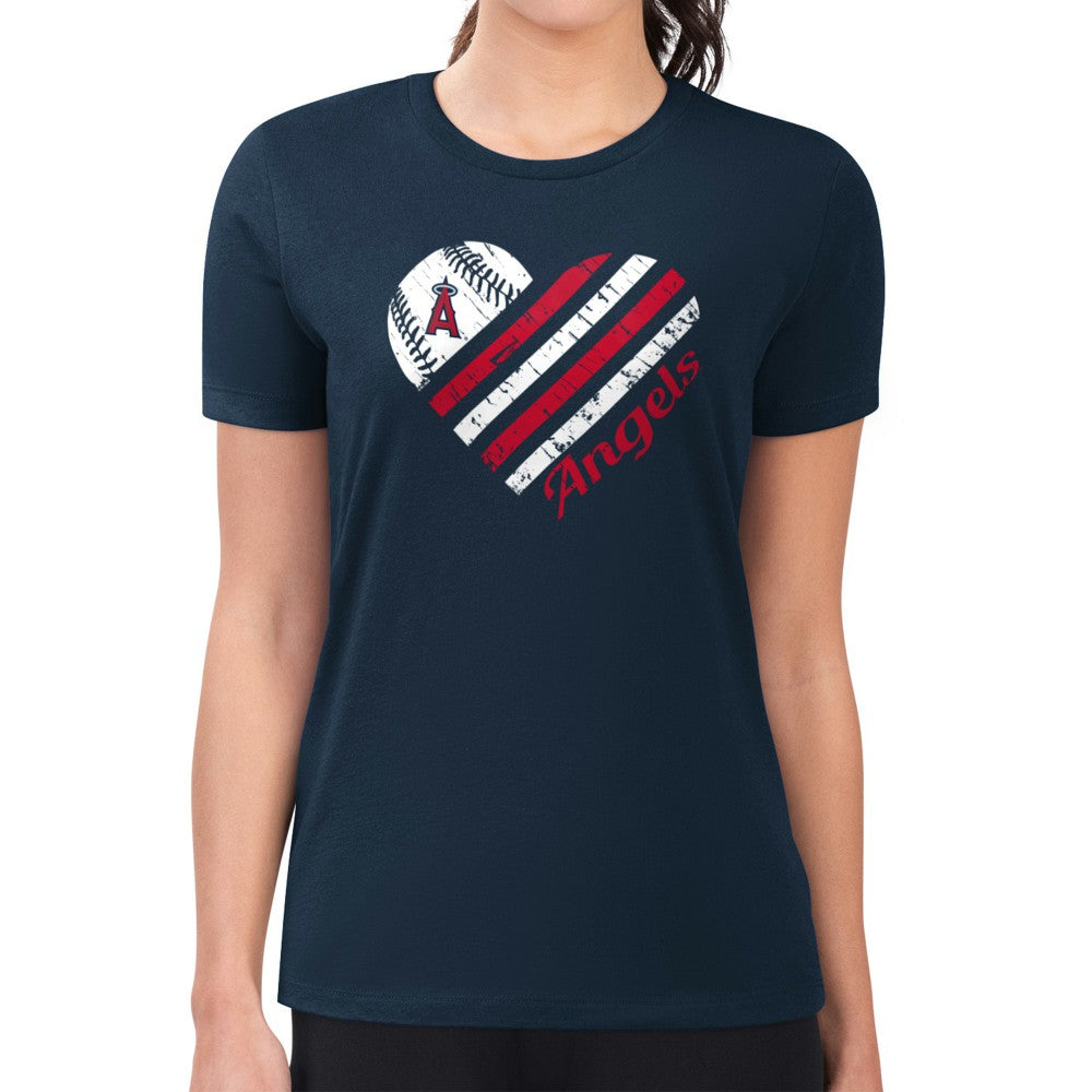 Los Angeles Angels G-III 4Her by Carl Banks Women's Super-Slim Fit Lightweight Heart Graphic T-Shirt Online