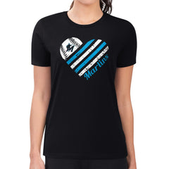 Miami Marlins G-III 4Her by Carl Banks Women's Super-Slim Fit Lightweight Heart Graphic T-Shirt Online