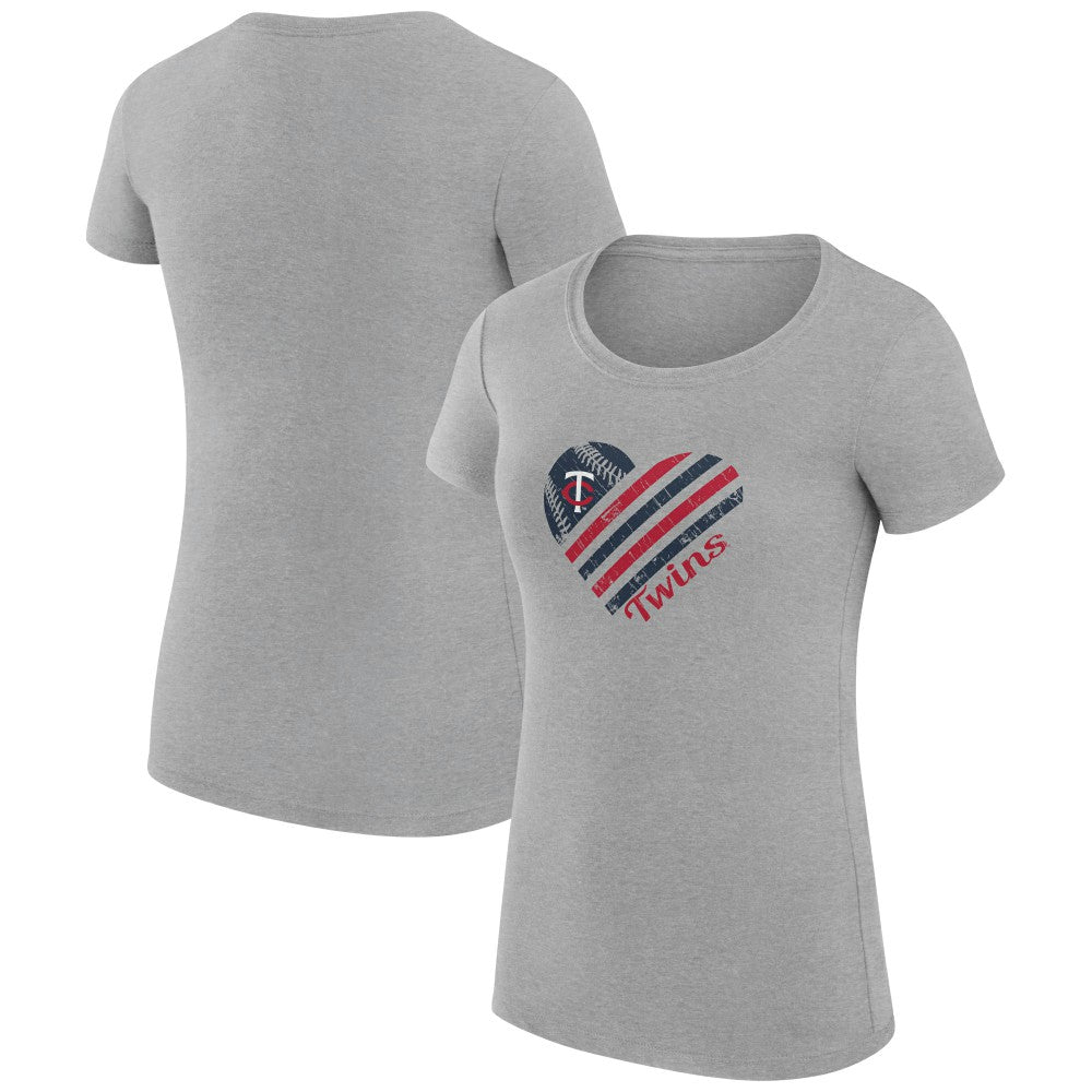 Minnesota Twins G-III 4Her by Carl Banks Women's Super-Slim Fit Lightweight Heart Graphic T-Shirt discount