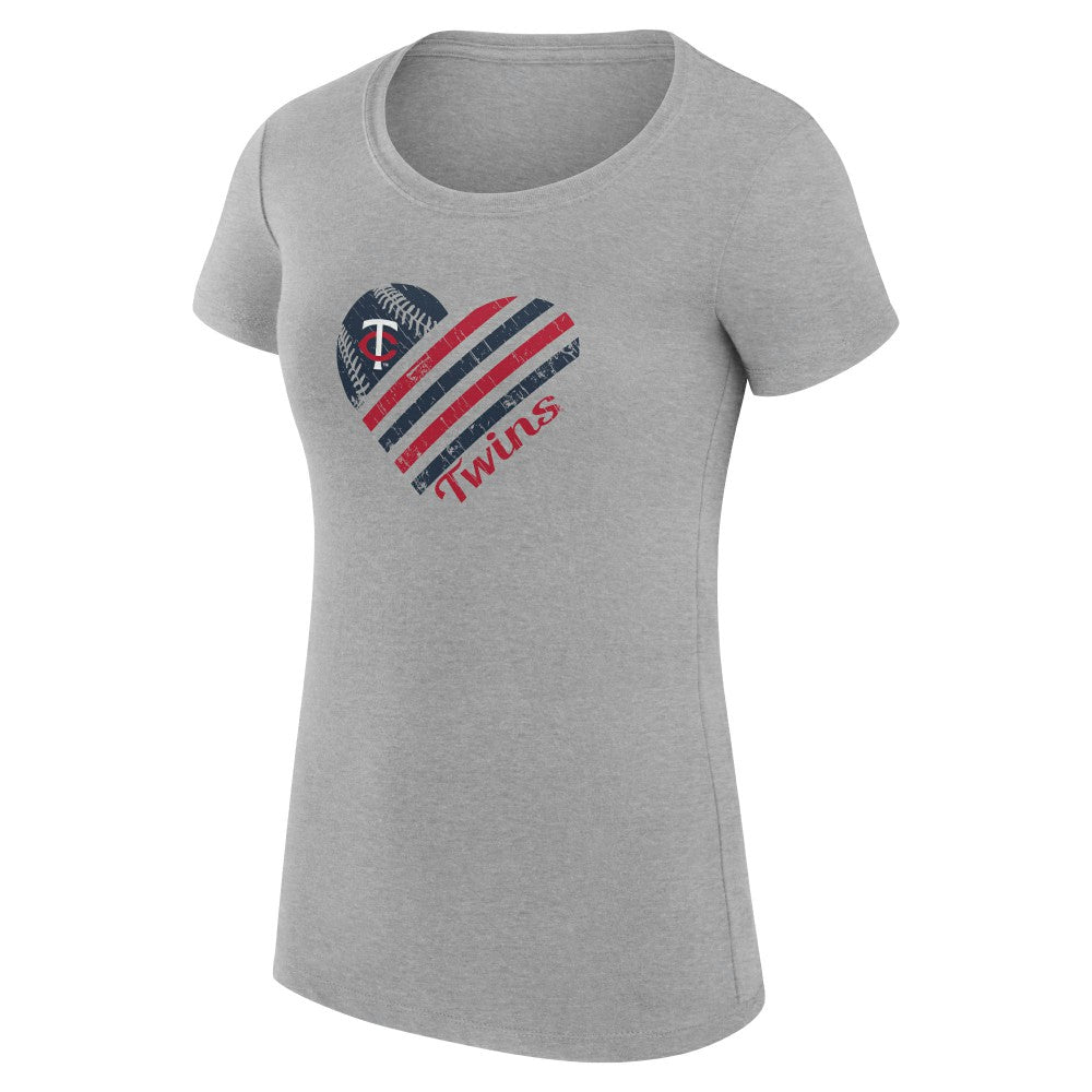 Minnesota Twins G-III 4Her by Carl Banks Women's Super-Slim Fit Lightweight Heart Graphic T-Shirt discount