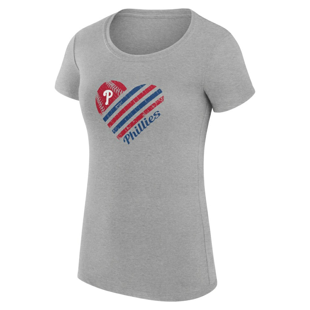 Philadelphia Phillies G-III 4Her by Carl Banks Women's Super-Slim Fit Lightweight Heart Graphic T-Shirt On Sale