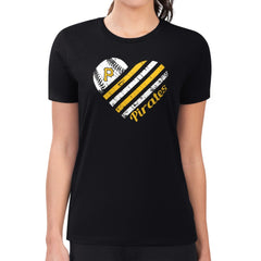 Pittsburgh Pirates G-III 4Her by Carl Banks Women's Super-Slim Fit Lightweight Heart Graphic T-Shirt Lifestyle