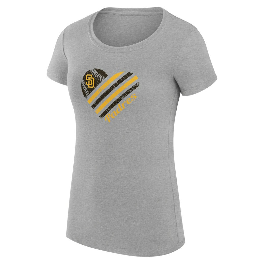 San Diego Padres G-III 4Her by Carl Banks Women's Super-Slim Fit Lightweight Heart Graphic T-Shirt Clearance