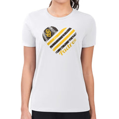 San Diego Padres G-III 4Her by Carl Banks Women's Super-Slim Fit Lightweight Heart Graphic T-Shirt Lifestyle