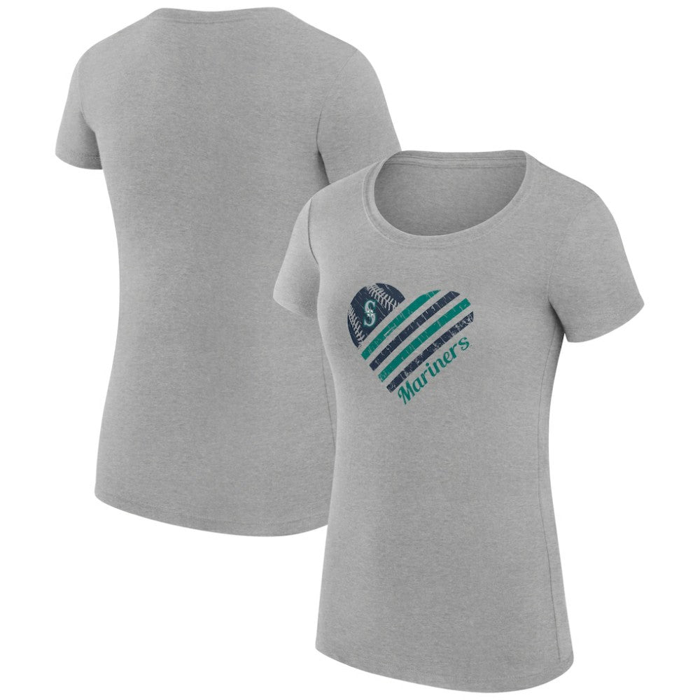 Seattle Mariners G-III 4Her by Carl Banks Women's Super-Slim Fit Lightweight Heart Graphic T-Shirt Online