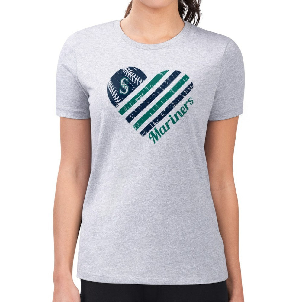 Seattle Mariners G-III 4Her by Carl Banks Women's Super-Slim Fit Lightweight Heart Graphic T-Shirt Online