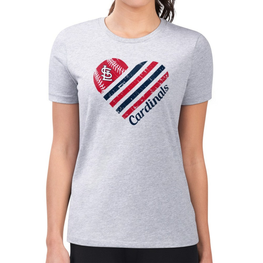 St. Louis Cardinals G-III 4Her by Carl Banks Women's Super-Slim Fit Lightweight Heart Graphic T-Shirt Near Me