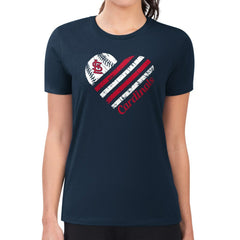St. Louis Cardinals G-III 4Her by Carl Banks Women's Super-Slim Fit Lightweight Heart Graphic T-Shirt Sale