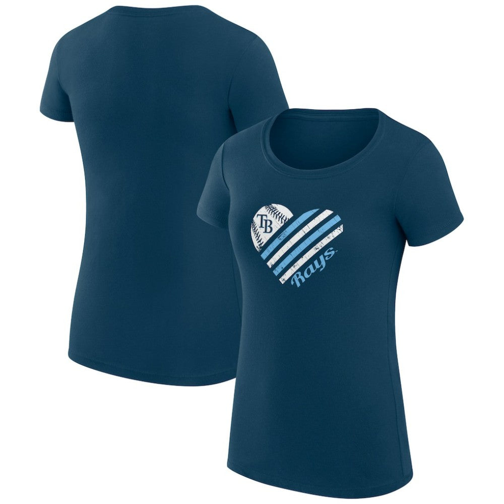 Tampa Bay Rays G-III 4Her by Carl Banks Women's Super-Slim Fit Lightweight Heart Graphic T-Shirt Near Me
