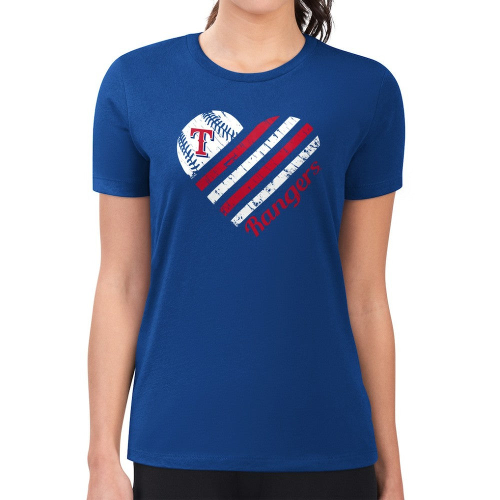 Texas Rangers G-III 4Her by Carl Banks Women's Super-Slim Fit Lightweight Heart Graphic T-Shirt Near Me