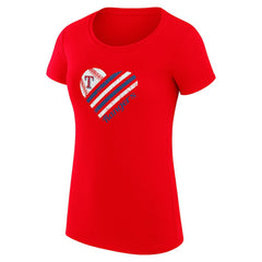 Texas Rangers G-III 4Her by Carl Banks Women's Super-Slim Fit Lightweight Heart Graphic T-Shirt for sale