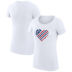 Texas Rangers G-III 4Her by Carl Banks Women's Super-Slim Fit Lightweight Heart Graphic T-Shirt Lifestyle