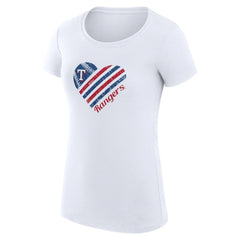 Texas Rangers G-III 4Her by Carl Banks Women's Super-Slim Fit Lightweight Heart Graphic T-Shirt Lifestyle