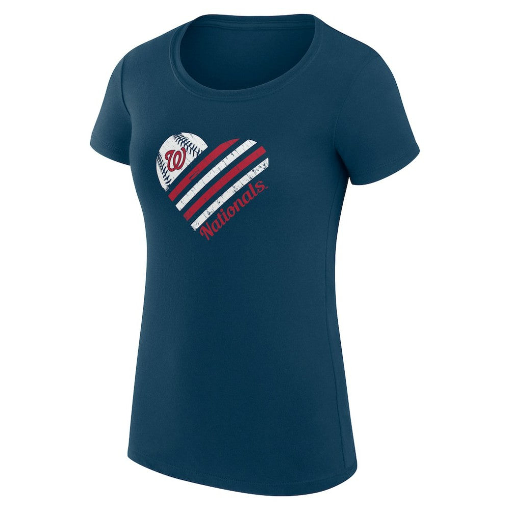 Washington Nationals G-III 4Her by Carl Banks Women's Super-Slim Fit Lightweight Heart Graphic T-Shirt Lifestyle