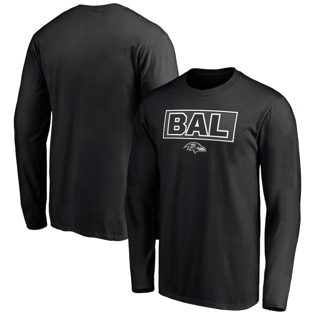Baltimore Ravens Squad Throwbacks Long Sleeve T-Shirt Black - NFL