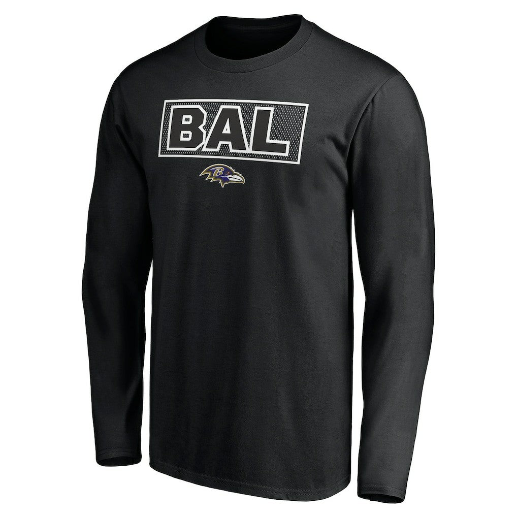 Baltimore Ravens Squad Throwbacks Long Sleeve T-Shirt Black - NFL