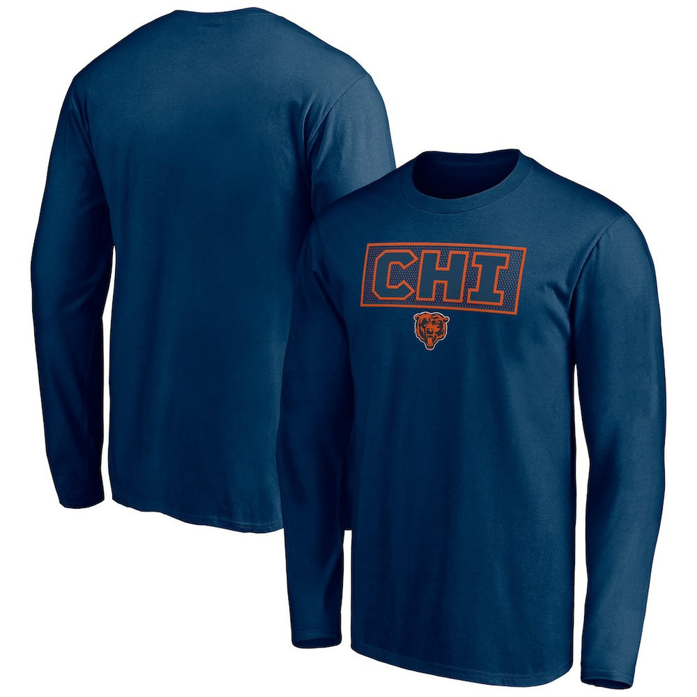 Chicago Bears Squad Throwbacks Long Sleeve T-Shirt Navy - NFL