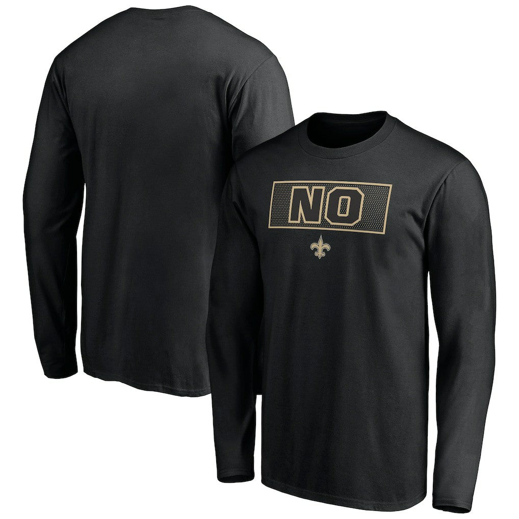 New Orleans Saints Squad Throwbacks Long Sleeve T-Shirt Black - NFL