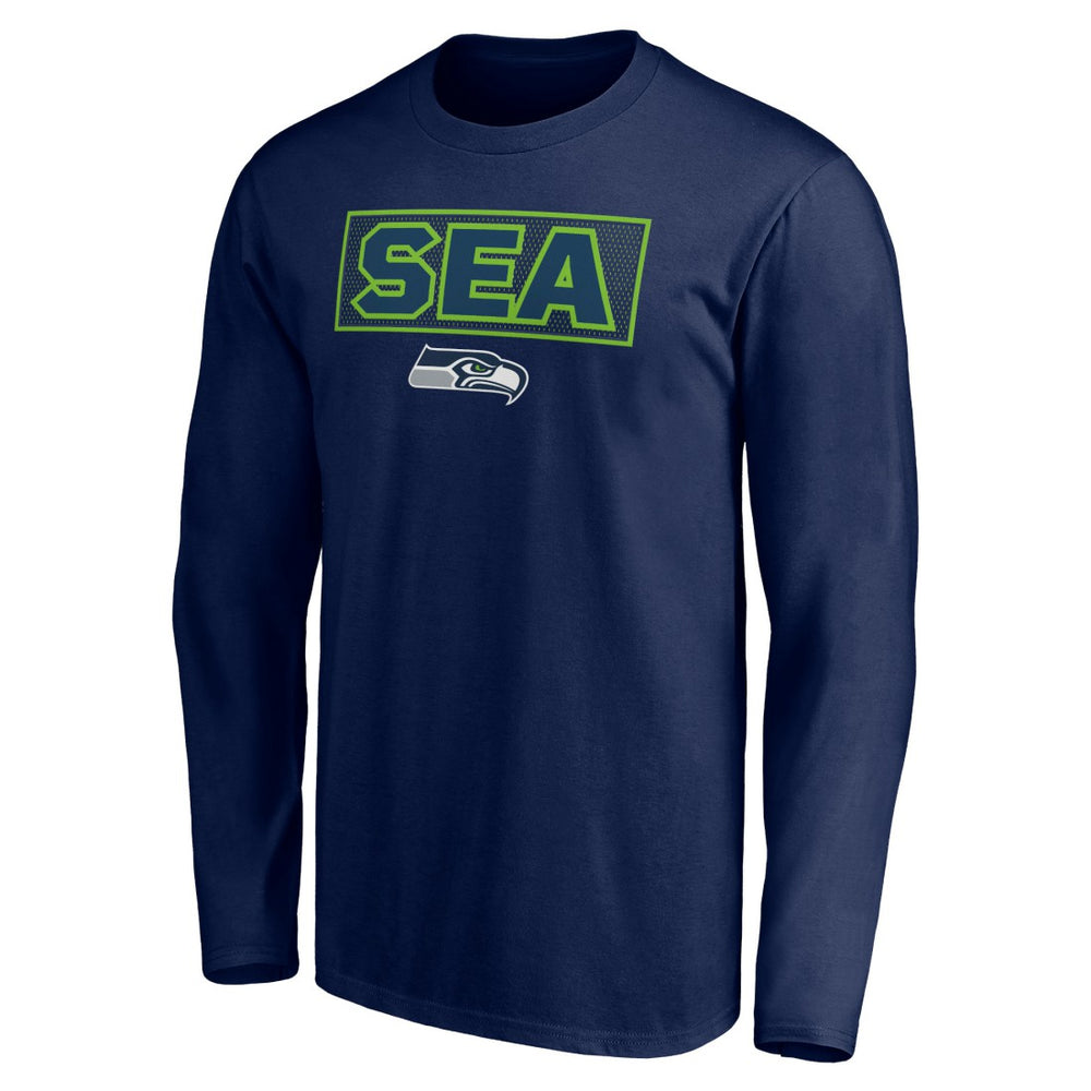 Seattle Seahawks Squad Throwbacks Long Sleeve T-Shirt College Navy - NFL