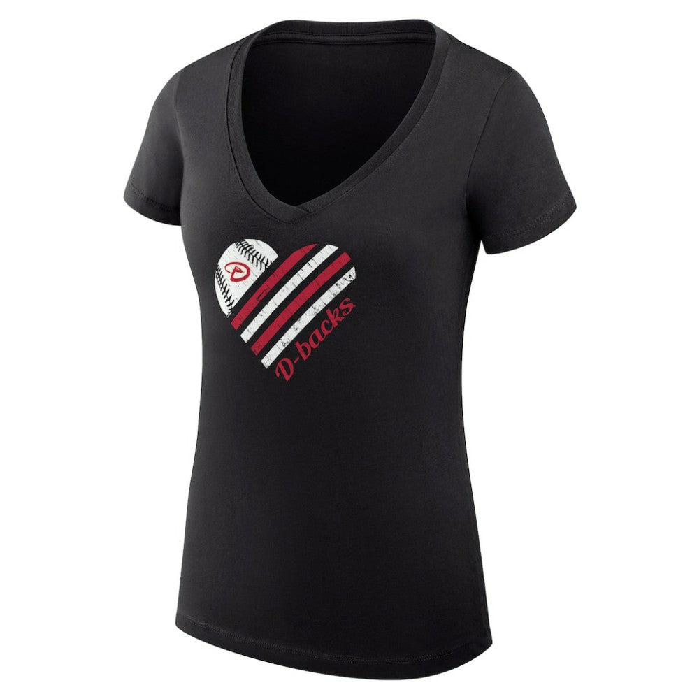 Arizona Diamondbacks G-III 4Her by Carl Banks Women's Super-Slim Fit Lightweight Heart V-Neck T-Shirt for sale