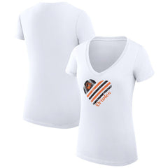 Baltimore Orioles G-III 4Her by Carl Banks Women's Super-Slim Fit Lightweight Heart V-Neck T-Shirt Lifestyle
