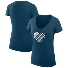 Detroit Tigers G-III 4Her by Carl Banks Women's Super-Slim Fit Lightweight Heart V-Neck T-Shirt Online