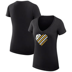 Athletics G-III 4Her by Carl Banks Women's Super-Slim Fit Lightweight Heart V-Neck T-Shirt for sale