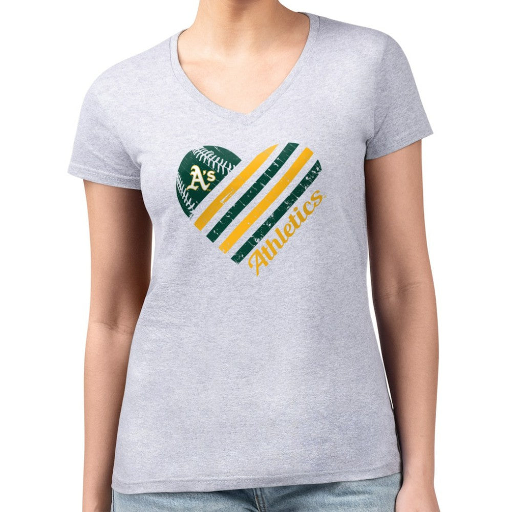 Athletics G-III 4Her by Carl Banks Women's Super-Slim Fit Lightweight Heart V-Neck T-Shirt Sale