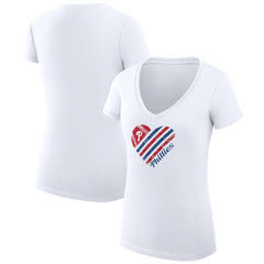 Philadelphia Phillies G-III 4Her by Carl Banks Women's Super-Slim Fit Lightweight Heart V-Neck T-Shirt Online