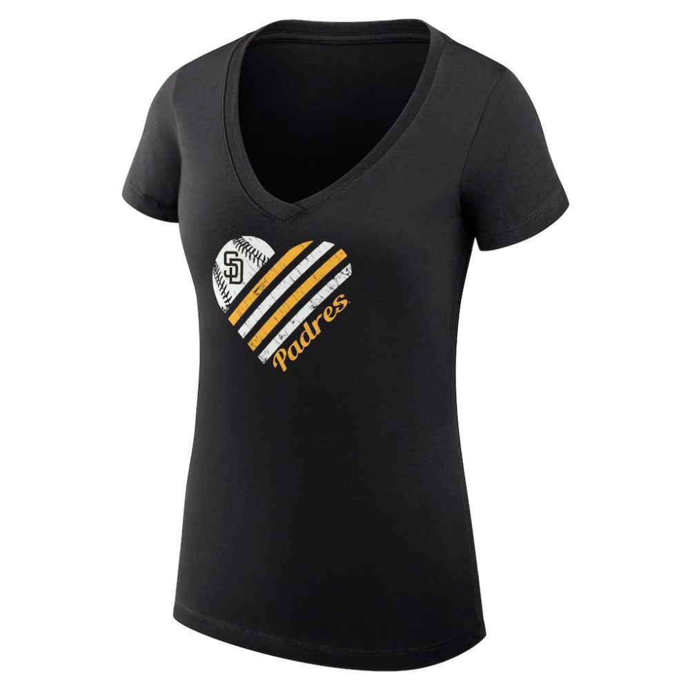 San Diego Padres G-III 4Her by Carl Banks Women's Super-Slim Fit Lightweight Heart V-Neck T-Shirt Near Me