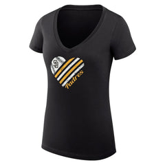 San Diego Padres G-III 4Her by Carl Banks Women's Super-Slim Fit Lightweight Heart V-Neck T-Shirt Near Me