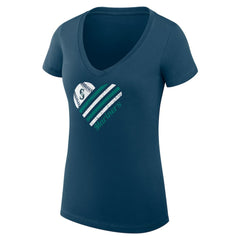 Seattle Mariners G-III 4Her by Carl Banks Women's Super-Slim Fit Lightweight Heart V-Neck T-Shirt Near Me