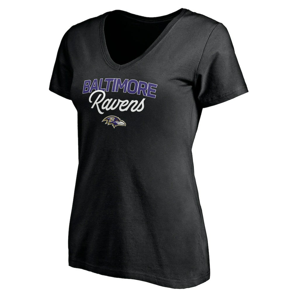 Baltimore Ravens Women's Depth Chart V-Neck T-Shirt Black - NFL