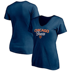 Chicago Bears Women's Depth Chart V-Neck T-Shirt Navy - NFL