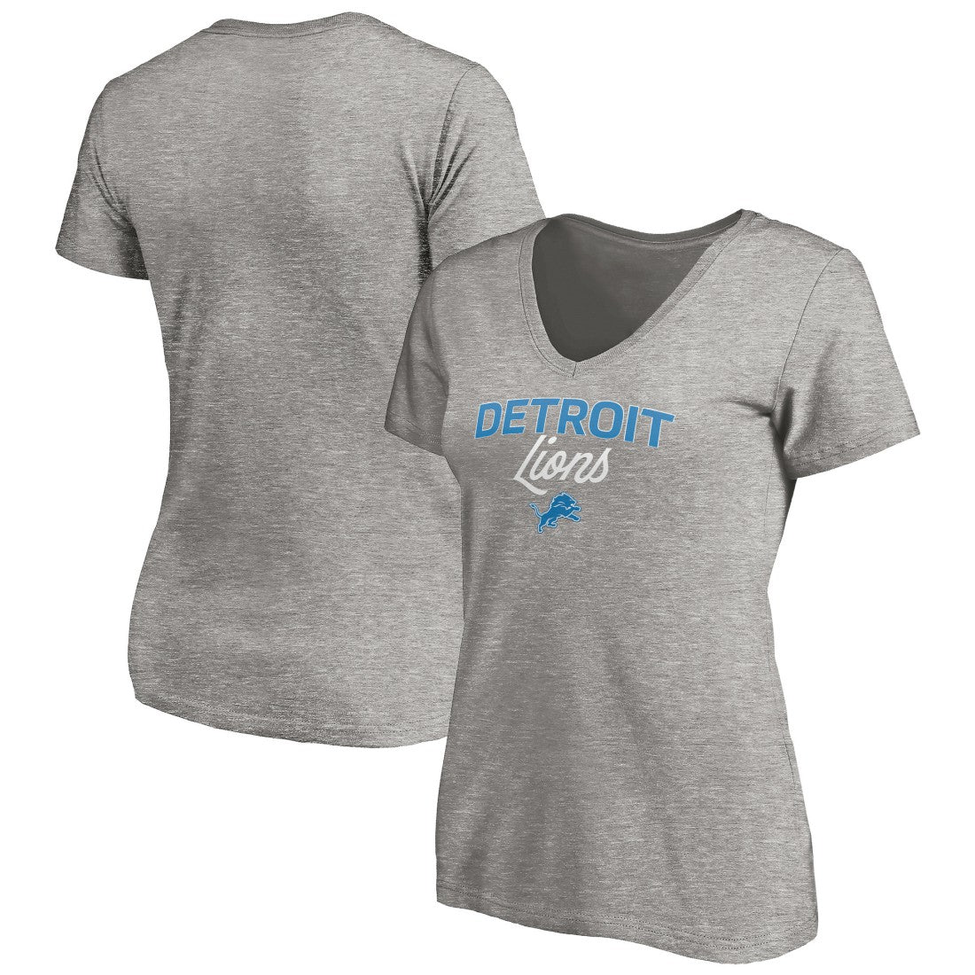 Detroit Lions Women's Depth Chart V-Neck T-Shirt Gray - NFL