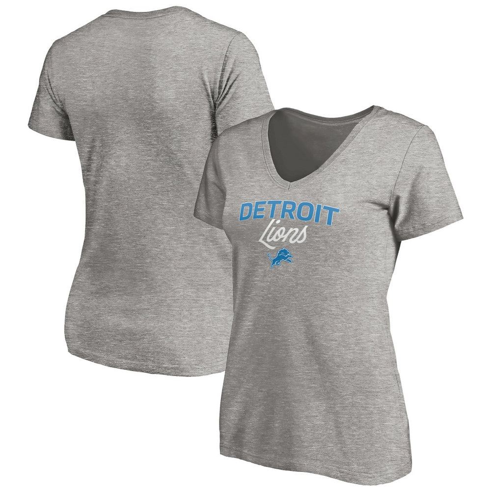 Detroit Lions Women's Depth Chart V-Neck T-Shirt Gray - NFL